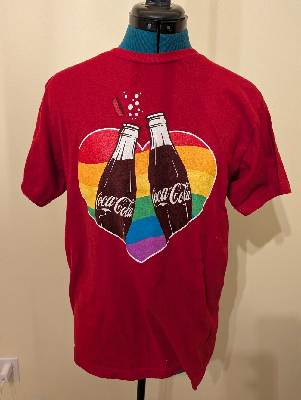 Coca Cola Red Graphic Pride Heart Tee - Men